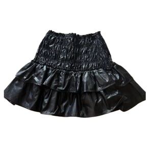 Glam Black Ruffled Mini Skirt size M